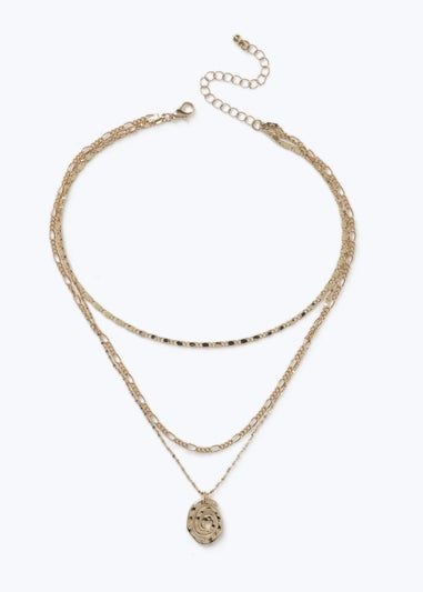 Muse Gold Swirl Multirow Necklace