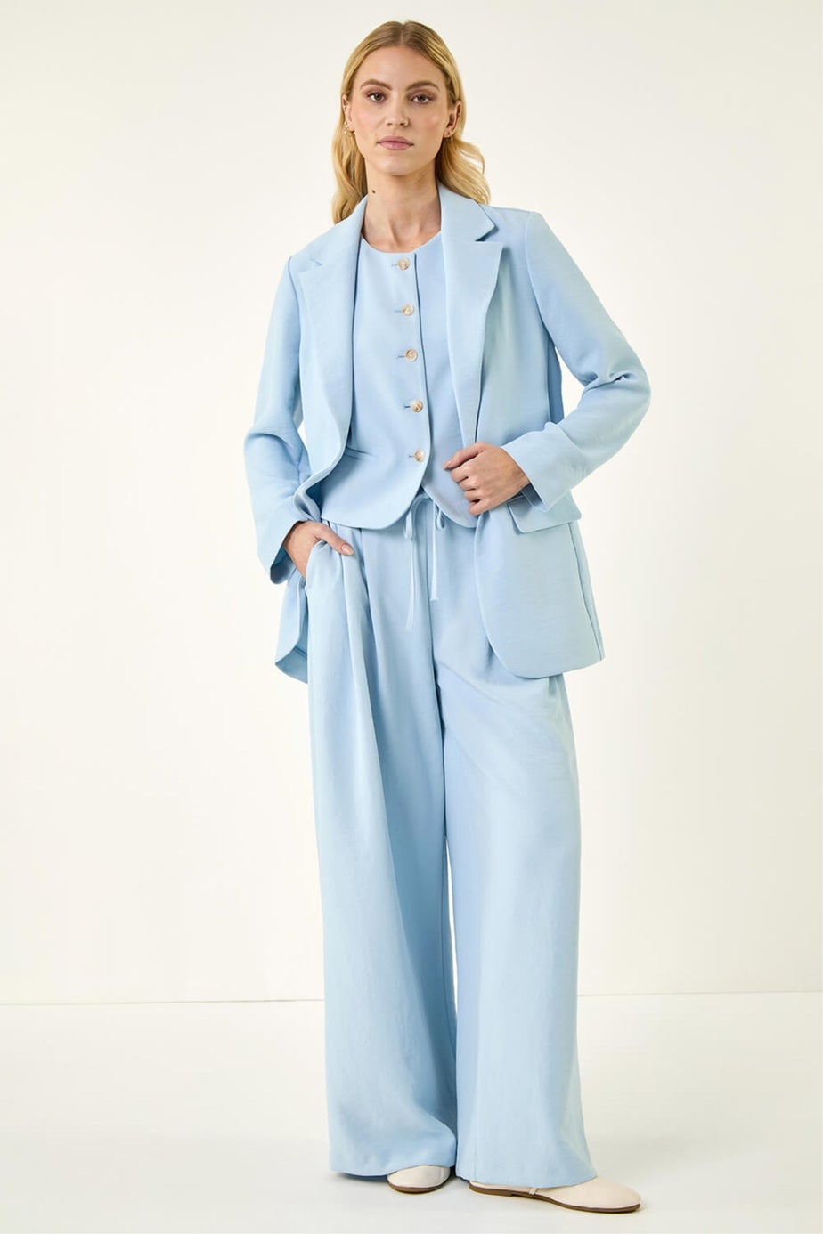 Roman Light Blue Lightweight Relaxed Blazer
