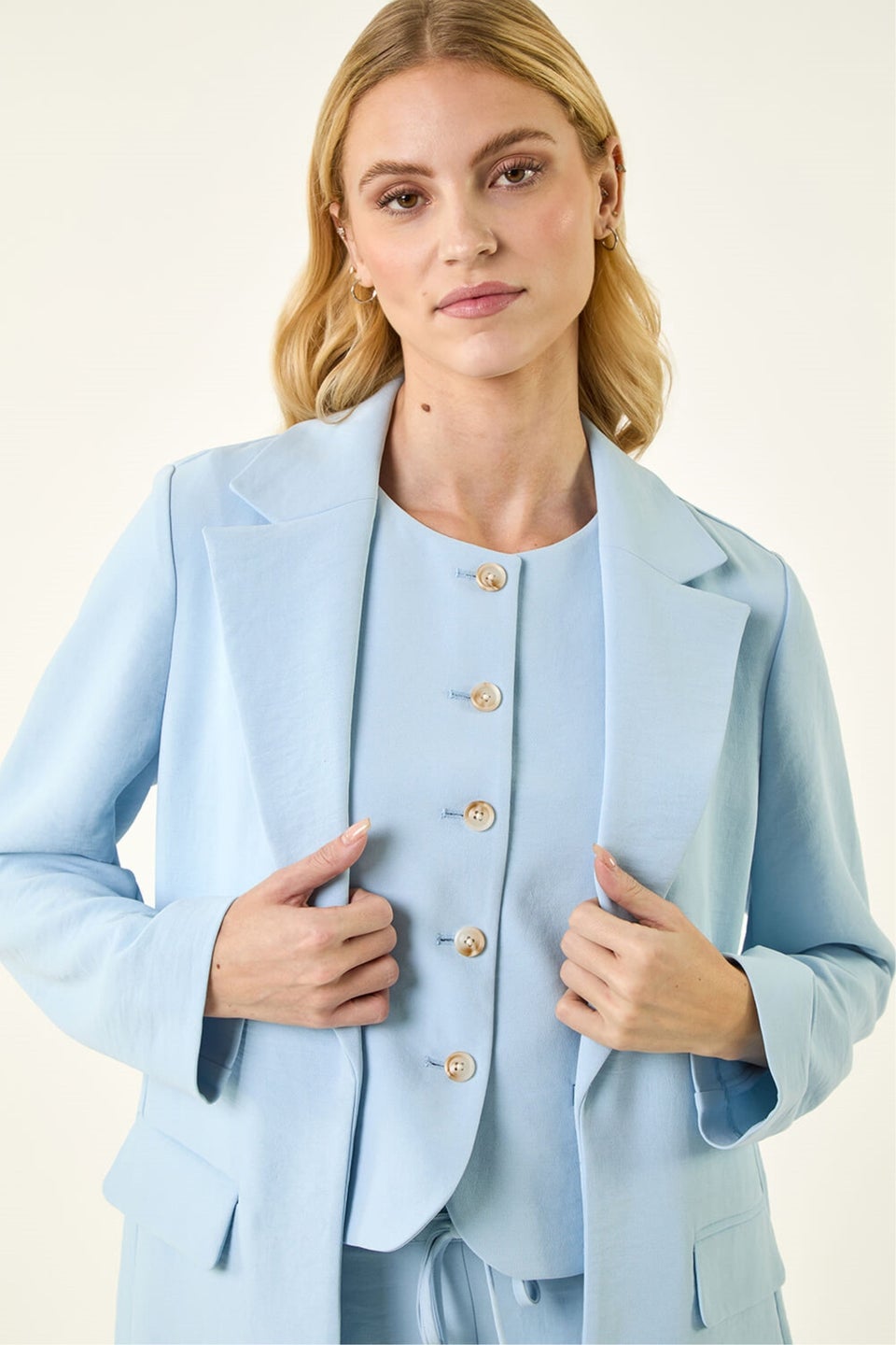 Roman Light Blue Lightweight Relaxed Blazer
