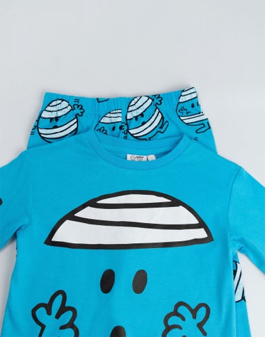 Vanilla Undergroud Mr. Men & Little Miss Boys Blue Mr Bump Long Pyjama Set (2-8 Years)