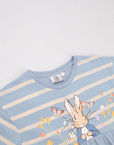 Vanilla Underground Peter Rabbit Girls Blue Stripey Dress (12 mnths - 5 years)