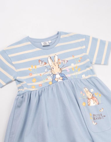 Vanilla Underground Peter Rabbit Girls Blue Stripey Dress (12 mnths - 5 years)