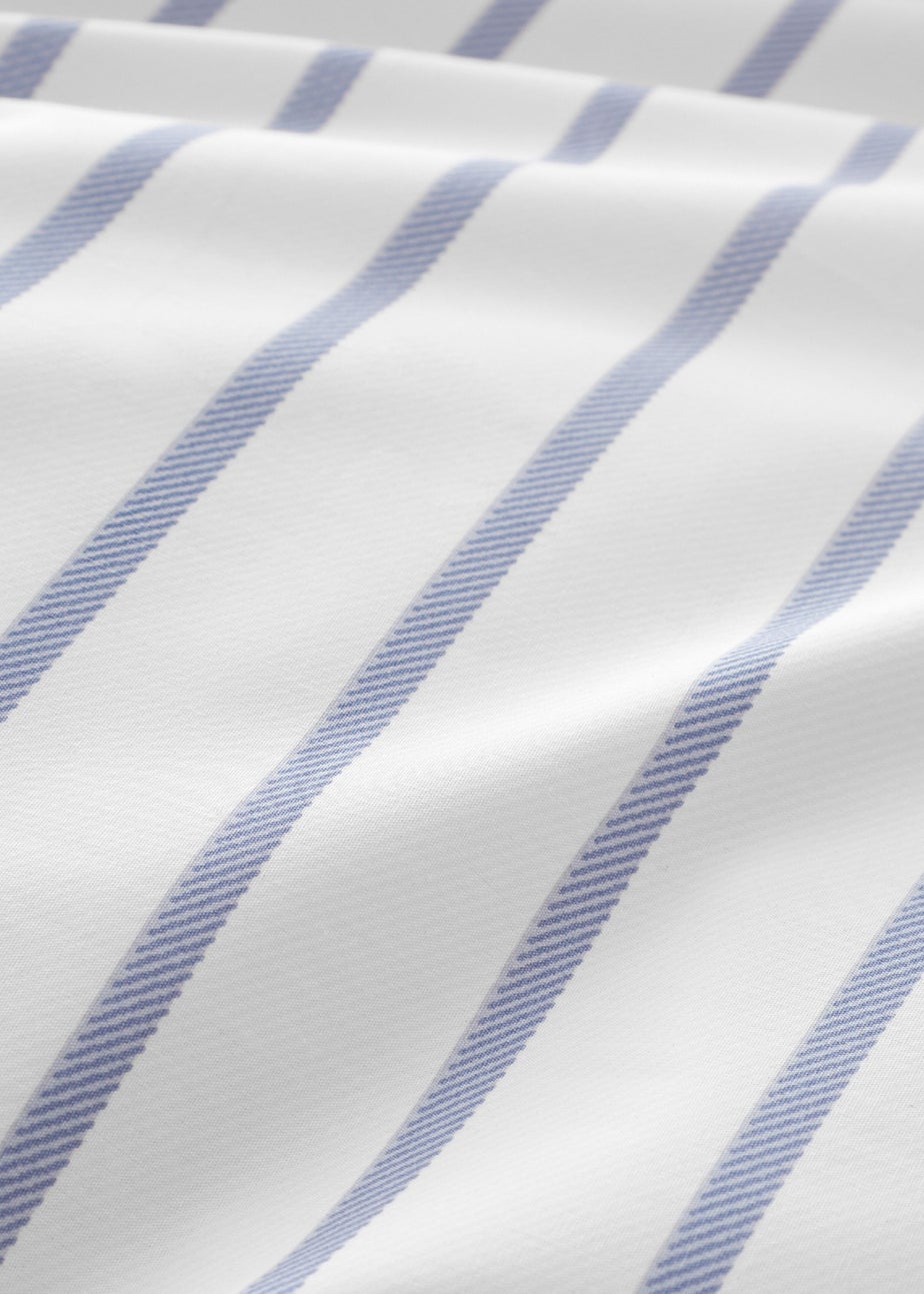 Bianca Fine Linens Hampton Stripe 200 Thread Count Cotton Reversible Duvet Cover Set Blue