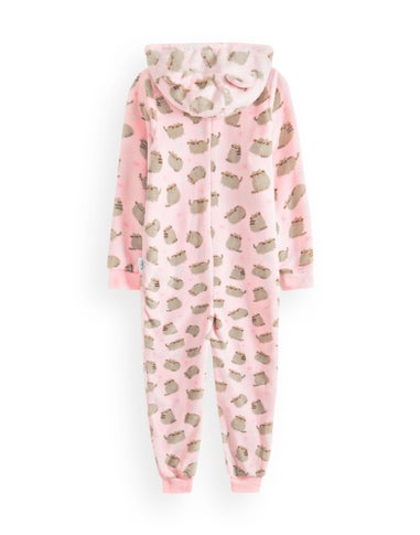 Vanilla Underground Pusheen Girls Pink All-Over Print With Novelty Ears Onesie (9-14 Years)