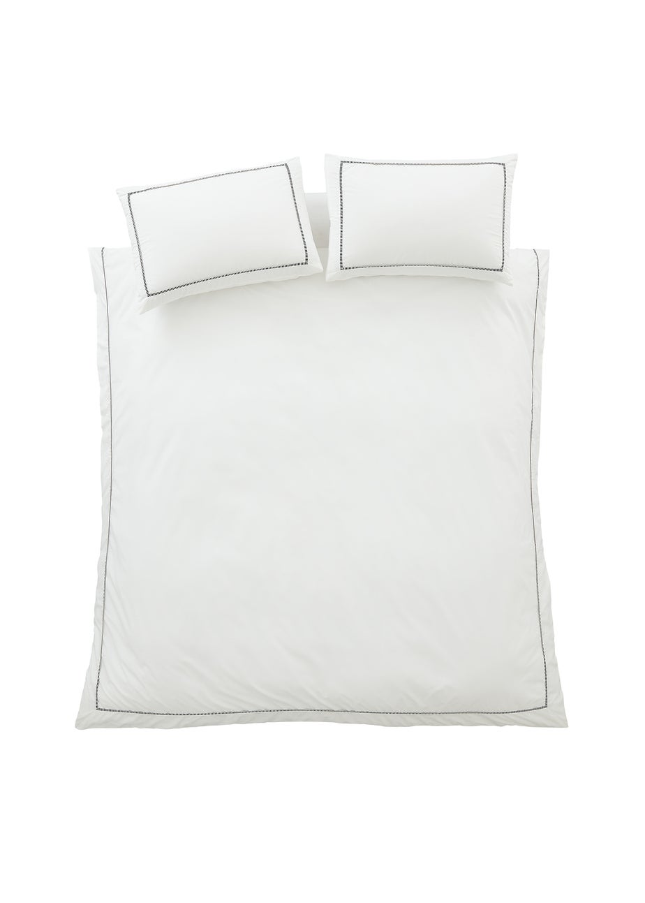 Bianca Fine Linens Contrast Trim 200 Thread Count Cotton Duvet Cover Set Black