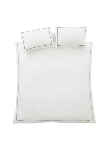 Bianca Fine Linens Contrast Trim 200 Thread Count Cotton Duvet Cover Set Black