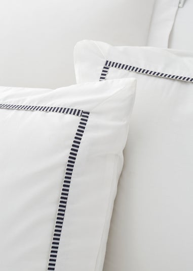 Bianca Fine Linens Contrast Trim 200 Thread Count Cotton Duvet Cover Set Black