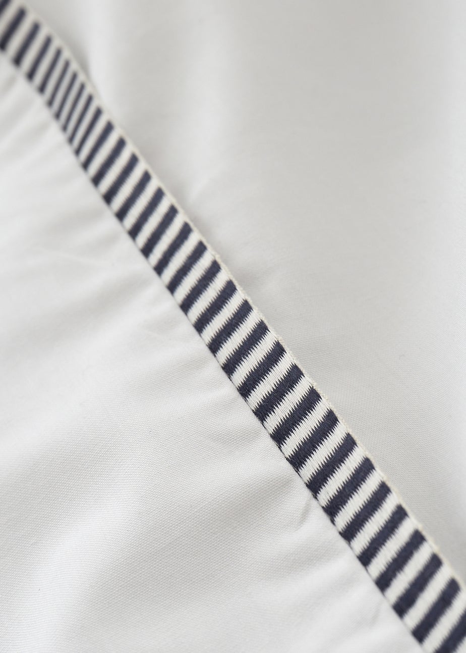 Bianca Fine Linens Contrast Trim 200 Thread Count Cotton Duvet Cover Set Black