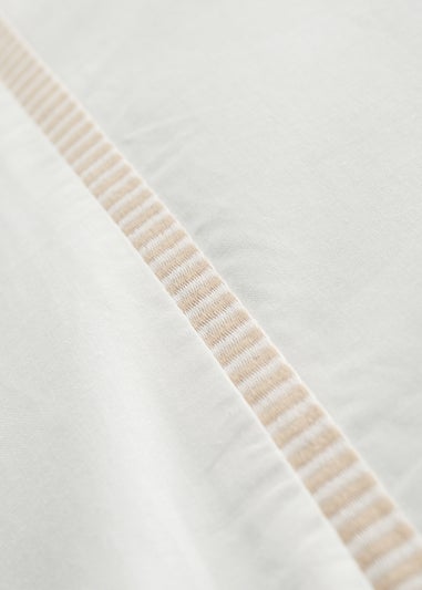 Bianca Fine Linens Contrast Trim 200 Thread Count Cotton Duvet Cover Set Natural