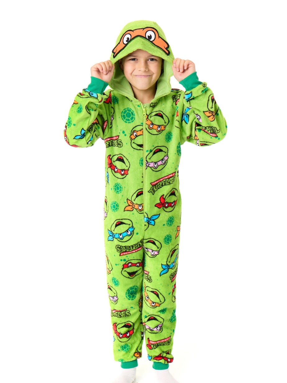 Vanilla Underground Teenage Mutant Ninja Turtles Boys Green Masks Onesie (3-12 Years)