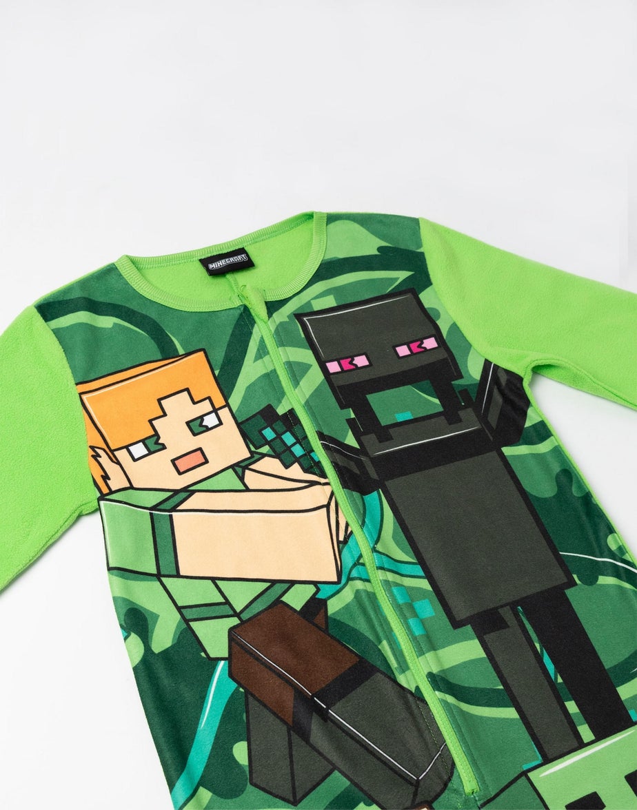 Vanilla Underground Minecraft Boys Green Creeper Onesie (5-14 Years)