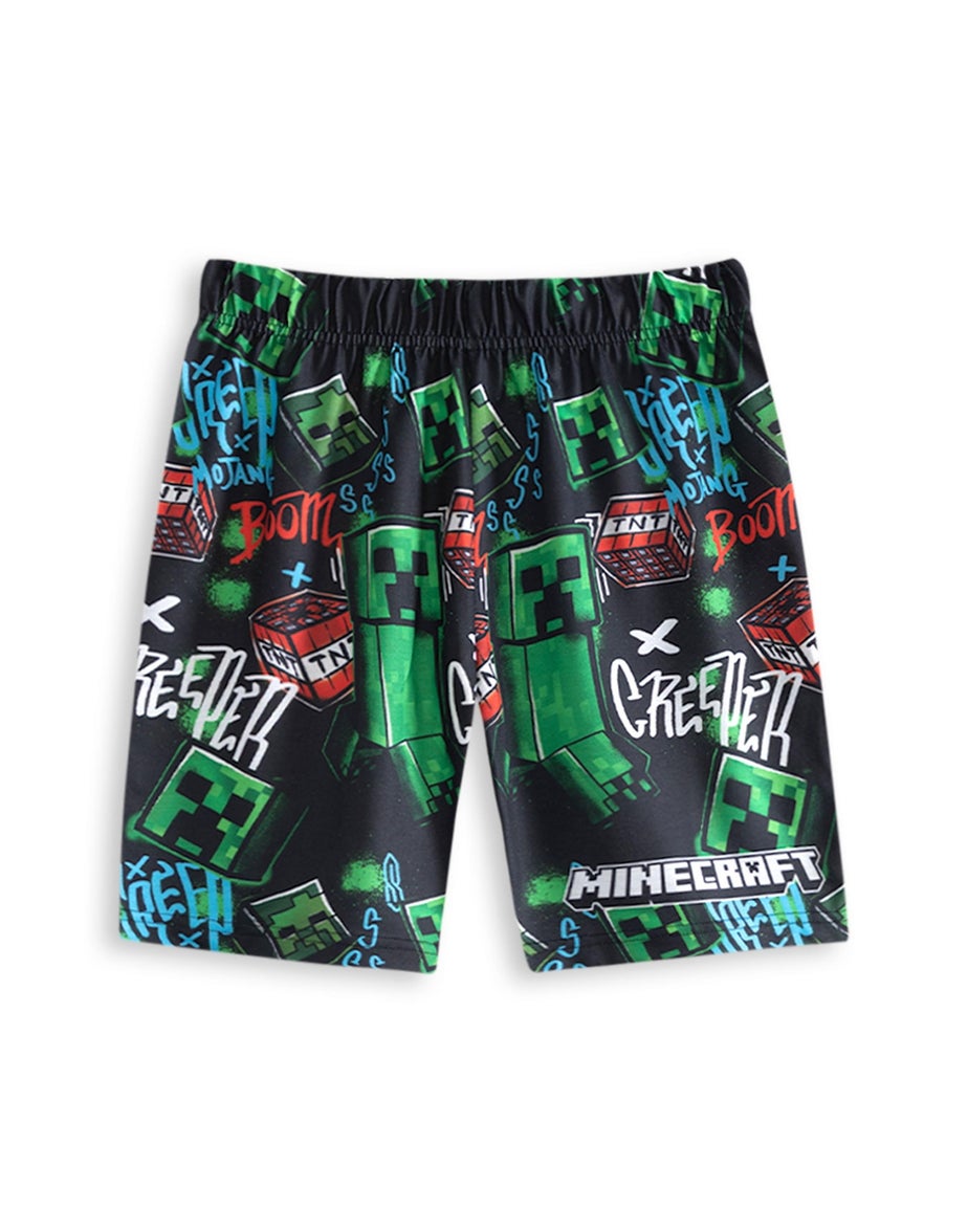 Vanilla Underground Minecraft Boys Multicoloured Creeper Short Pyjama Set (5-14 Years) - 2 Pack