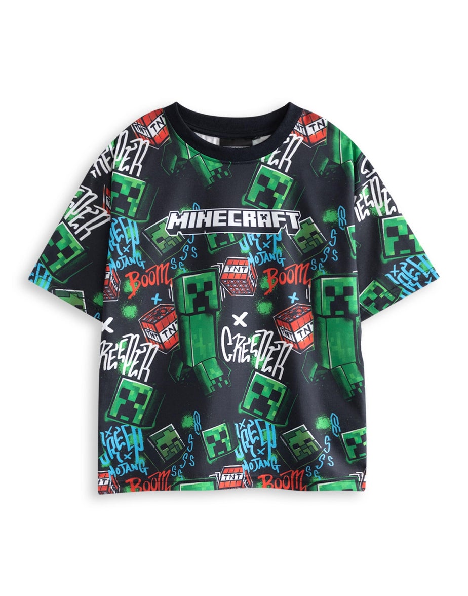 Vanilla Underground Minecraft Boys Multicoloured Creeper Short Pyjama Set (5-14 Years) - 2 Pack