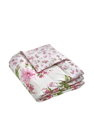 Catherine Lansfield Avebury Floral Reversible Quilted 220x230cm Bedspread Cream