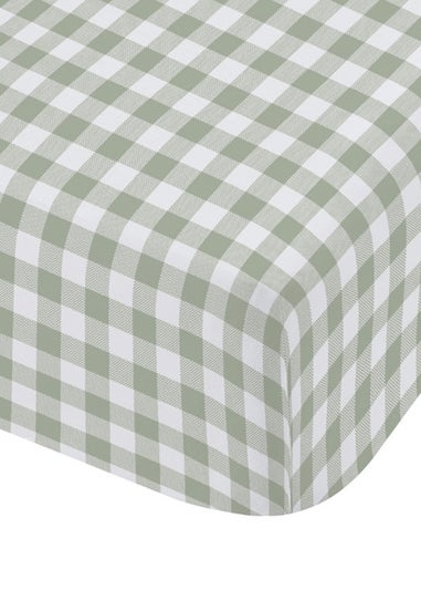 Catherine Lansfield Bamford Gingham Check Fitted Sheet Green