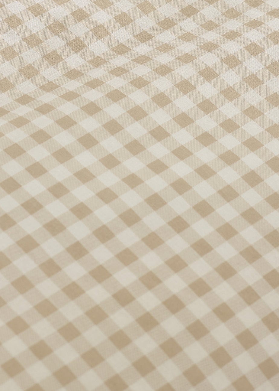 Catherine Lansfield Bamford Gingham Check Fitted Sheet Natural