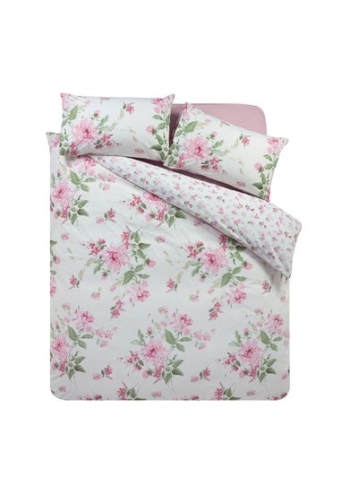 Catherine Lansfield Avebury Floral Reversible Duvet Cover Set Cream