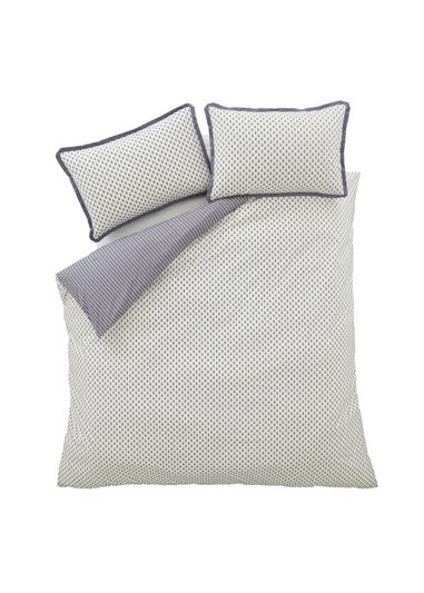 Bianca Fine Linens Amelie 200 Thread Count Cotton Reversible Duvet Cover Set Blue