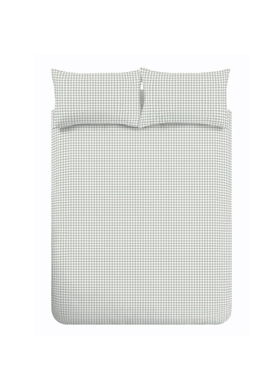 Catherine Lansfield Bamford Gingham Check Reversible Duvet Cover Set Green