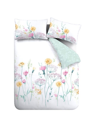 Catherine Lansfield Meadowsweet Floral Reversible Duvet Cover Set Bright