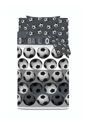 Catherine Lansfield Football Reversible Duvet Cover Set Grey