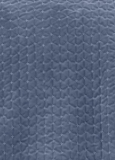 Bianca Fine Linens Attica Velvet Embroidered 240x260cm Bedspread Blue