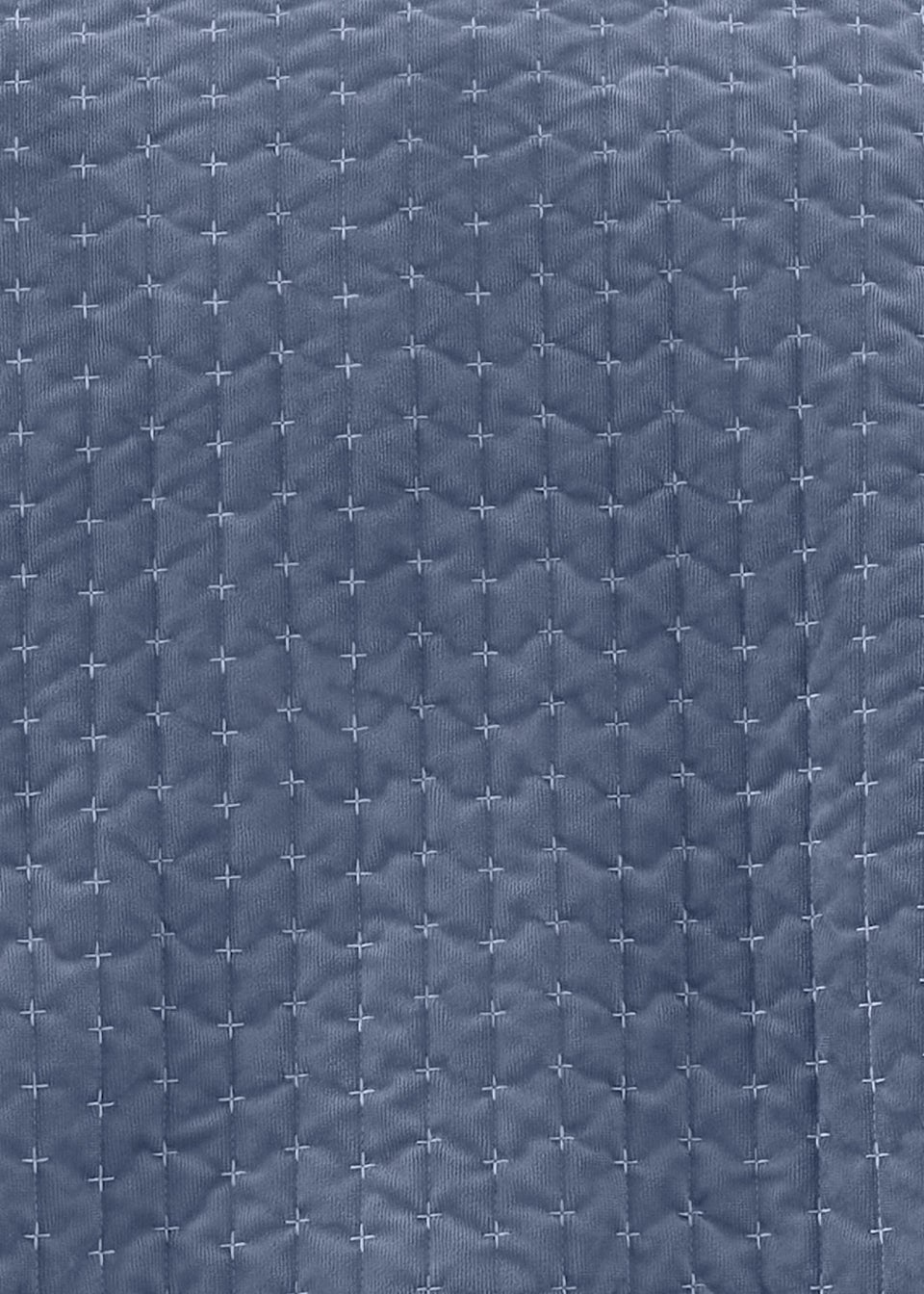 Bianca Fine Linens Attica Velvet Embroidered 240x260cm Bedspread Blue