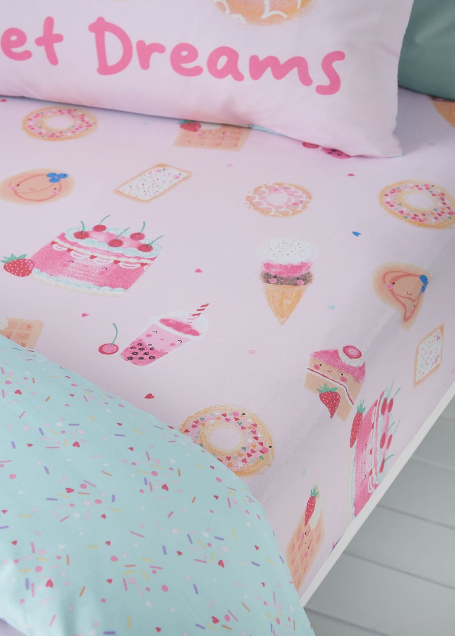 Catherine Lansfield Sweet Treats Fitted Sheet Pink