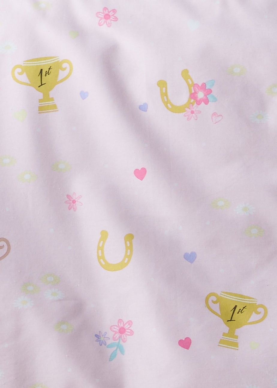 Catherine Lansfield Happy Horses Fitted Sheet Pink