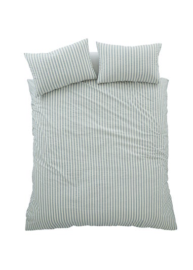 Pineapple Elephant Cotton Rich Woven Stripe Duvet Cover Set Blue