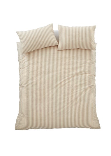 Pineapple Elephant Cotton Rich Woven Stripe Duvet Cover Set Natural