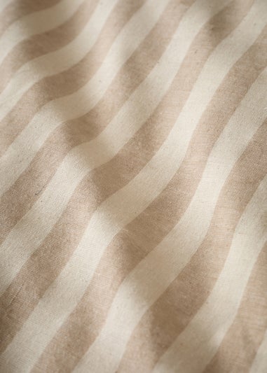 Pineapple Elephant Cotton Rich Woven Stripe Duvet Cover Set Natural