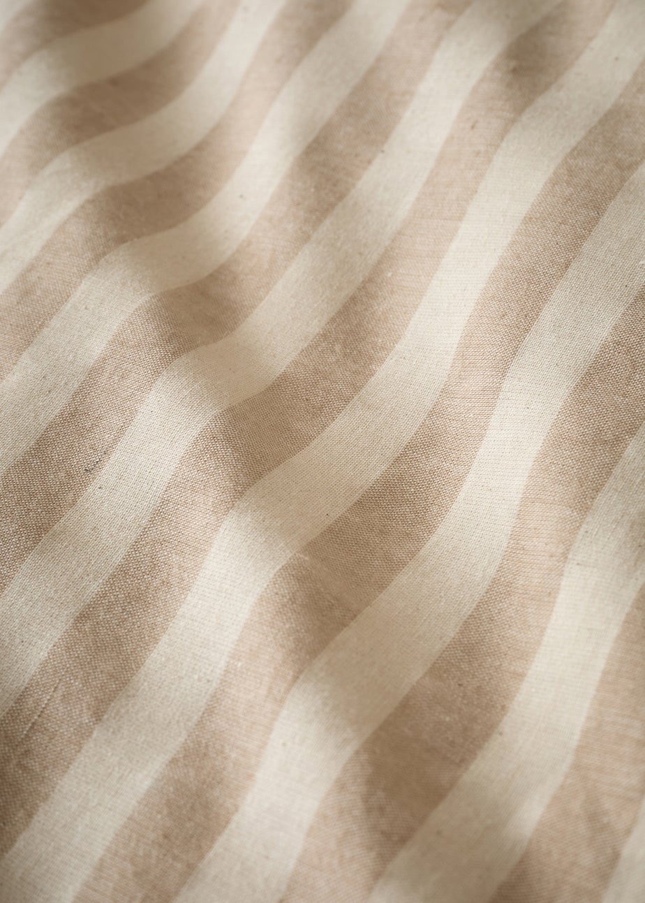 Pineapple Elephant Cotton Rich Woven Stripe Duvet Cover Set Natural