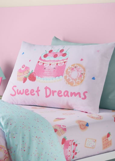 Catherine Lansfield Sweet Treats Reversible Duvet Cover Set Pink