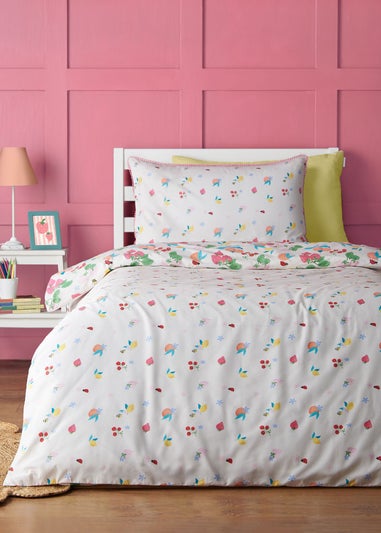 Catherine Lansfield Fruity Friends Reversible Duvet Cover Set Bright
