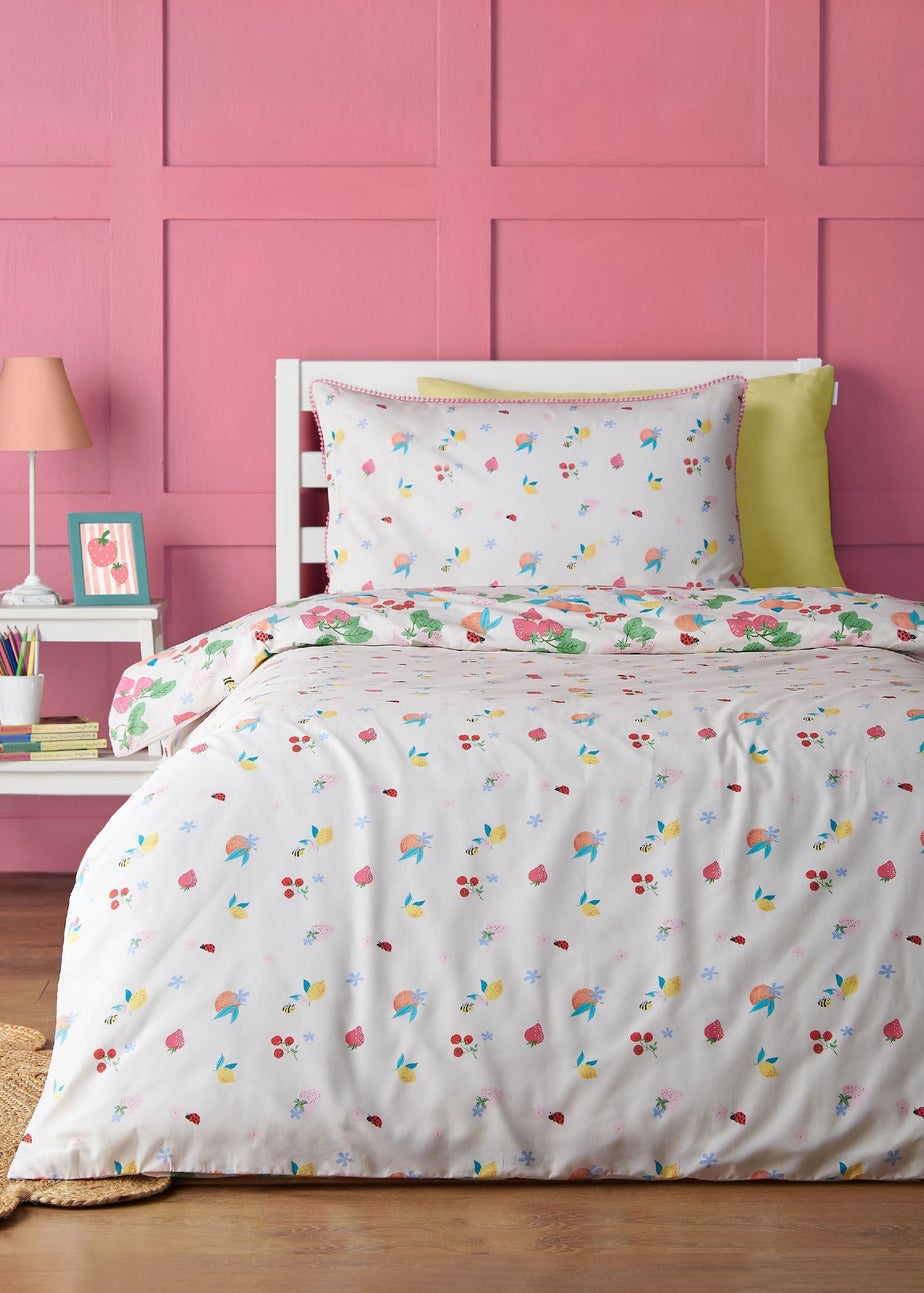 Catherine Lansfield Fruity Friends Reversible Duvet Cover Set Bright