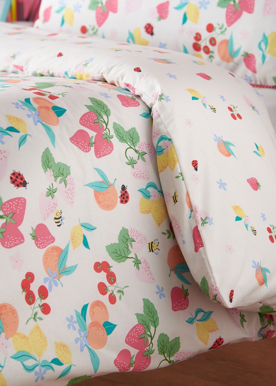 Catherine Lansfield Fruity Friends Reversible Duvet Cover Set Bright