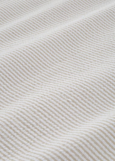 Bianca Fine Linens Seersucker Woven Stripe 180 Thread Count Cotton Duvet Cover Set Natural