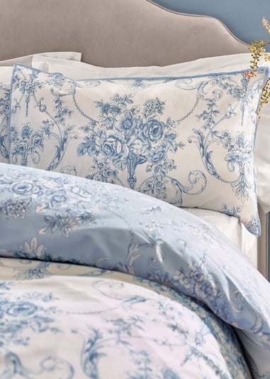 Catherine Lansfield Antoinette Damask Reversible Duvet Cover Set Blue