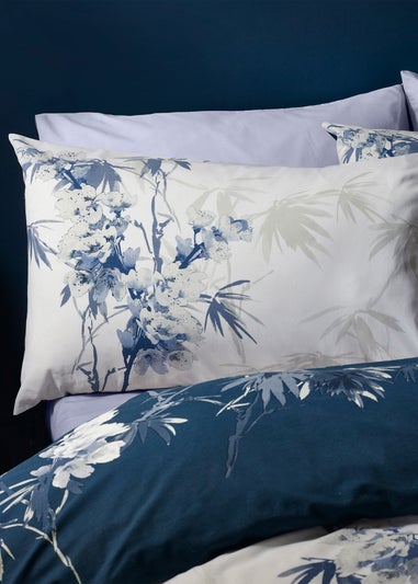 Catherine Lansfield Kyoto Floral Reversible Duvet Cover Set Blue