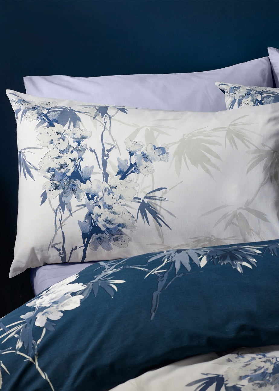 Catherine Lansfield Kyoto Floral Reversible Duvet Cover Set Blue