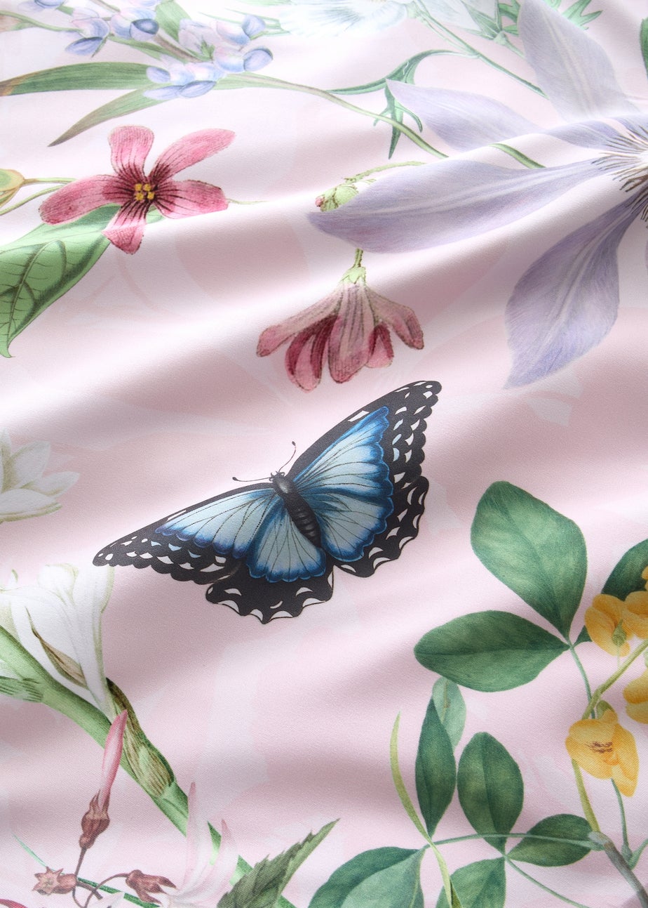 RHS x Catherine Lansfield Enchanted Butterfly Garden So Soft Duvet Cover Set Pink