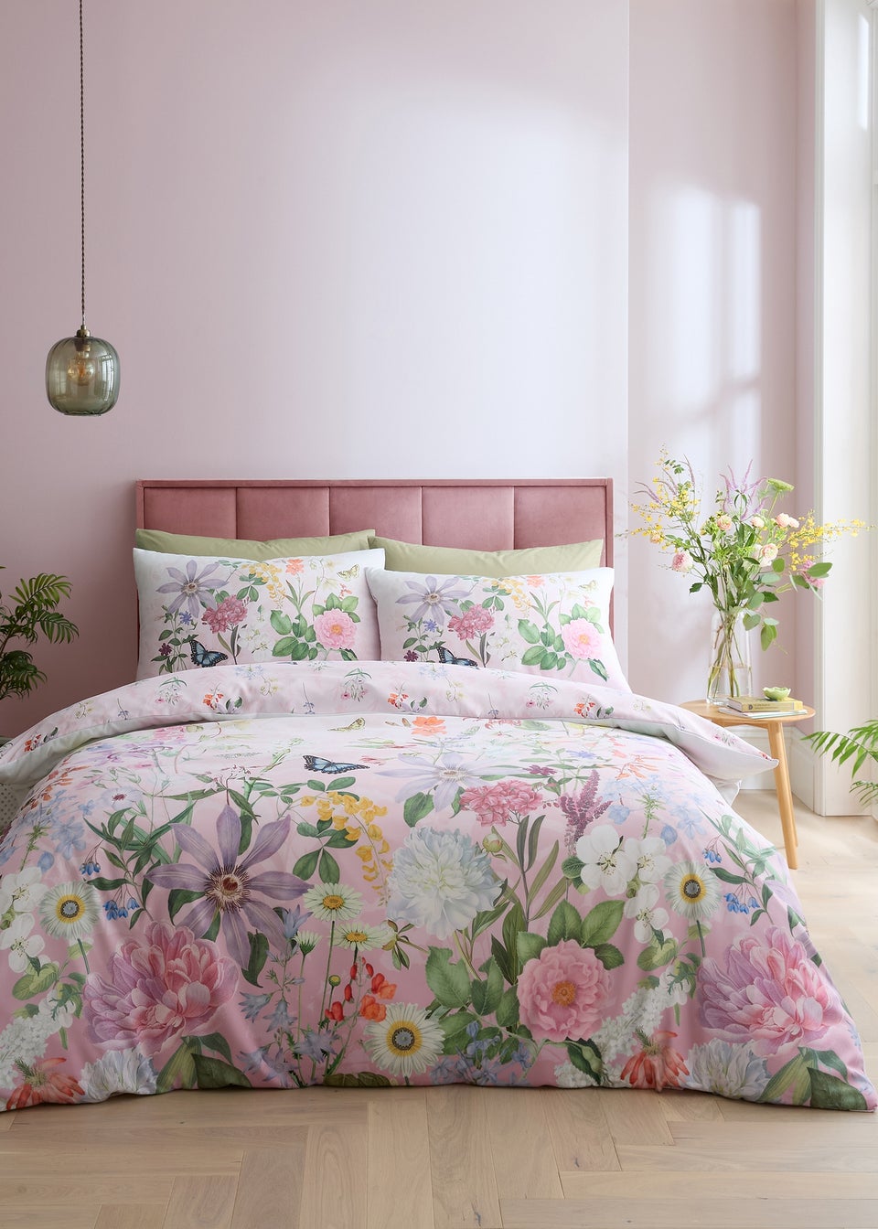 RHS x Catherine Lansfield Enchanted Butterfly Garden So Soft Duvet Cover Set Pink