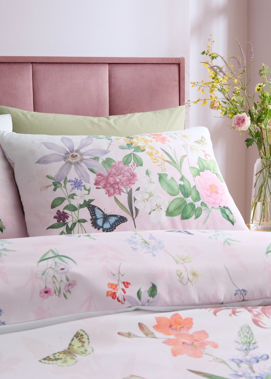 RHS x Catherine Lansfield Enchanted Butterfly Garden So Soft Duvet Cover Set Pink