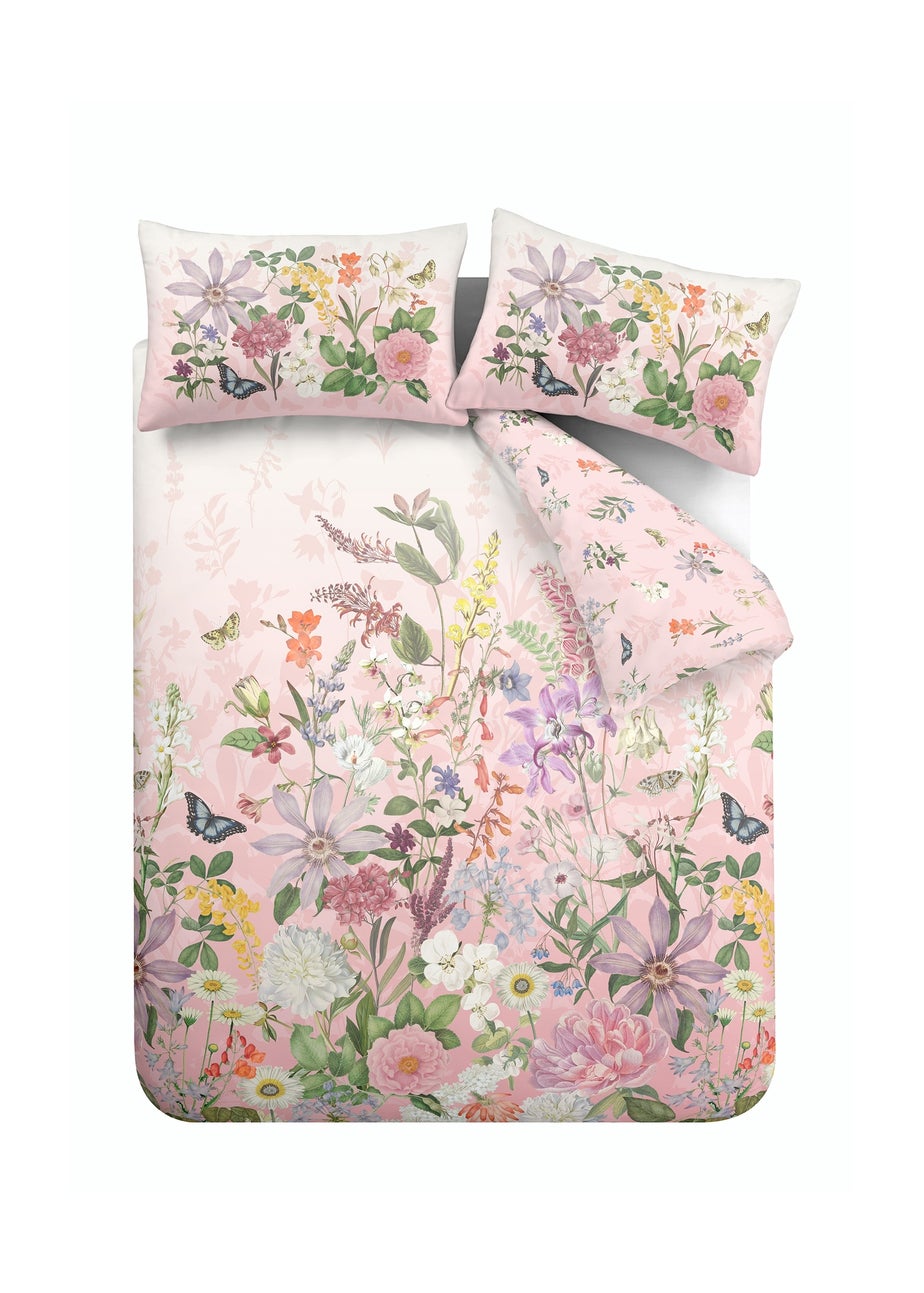 RHS x Catherine Lansfield Enchanted Butterfly Garden So Soft Duvet Cover Set Pink