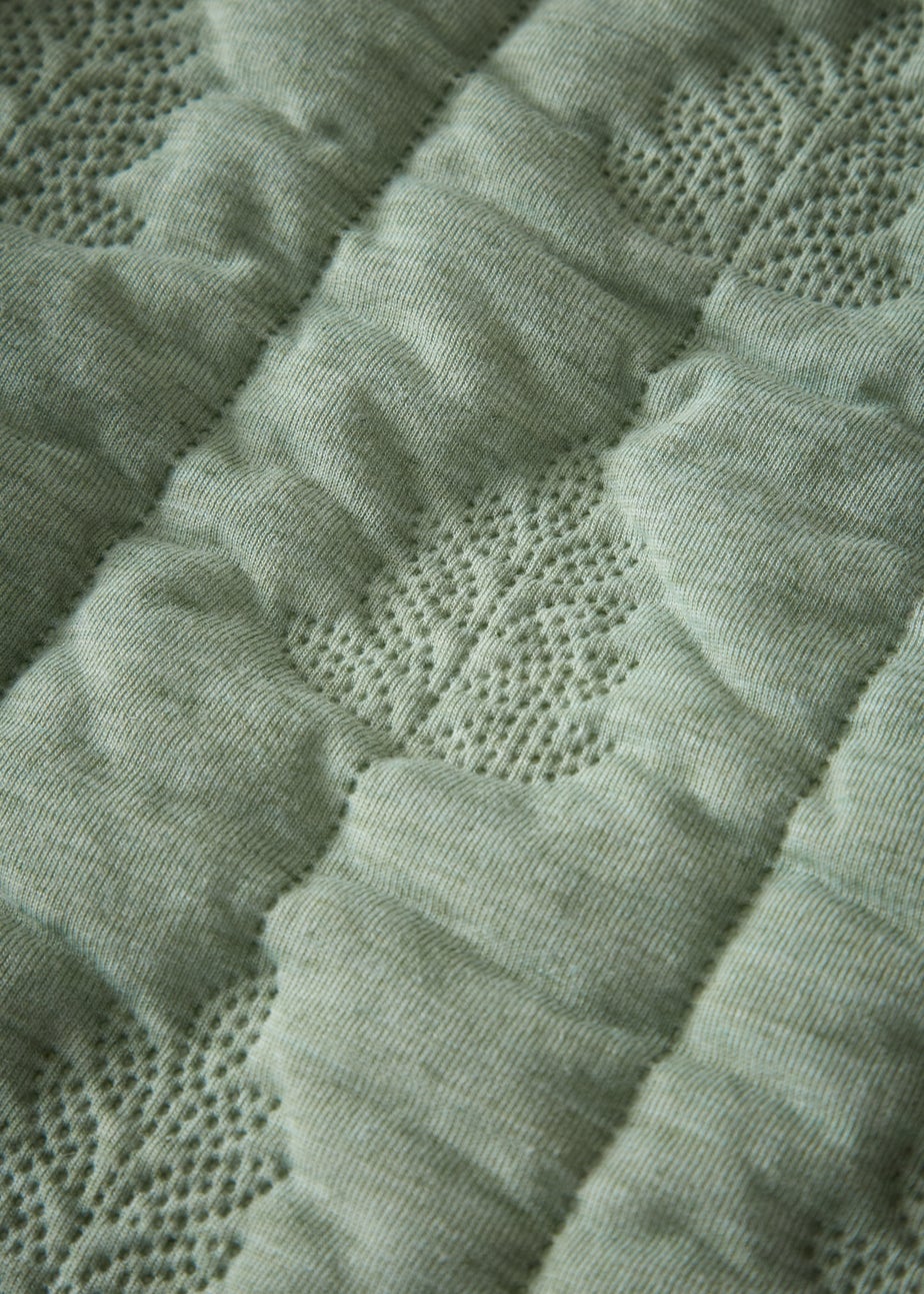 Pineapple Elephant Tamba Leaf Pinsonic Quilted Oxford Pillowcase Pair Green