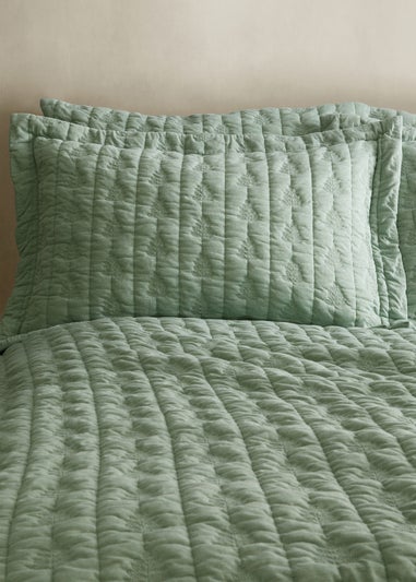 Pineapple Elephant Tamba Leaf Pinsonic Quilted Oxford Pillowcase Pair Green