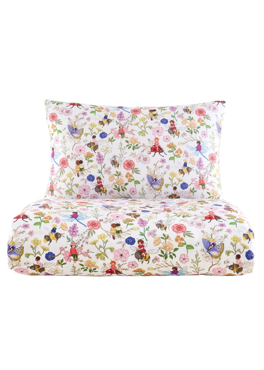 Belle & Boo Garden Friends Reversible Cotton Duvet Cover Set White
