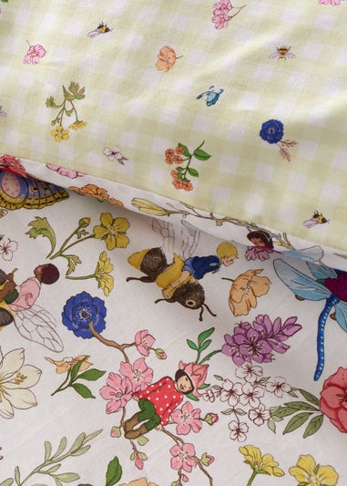 Belle & Boo Garden Friends Reversible Cotton Duvet Cover Set White