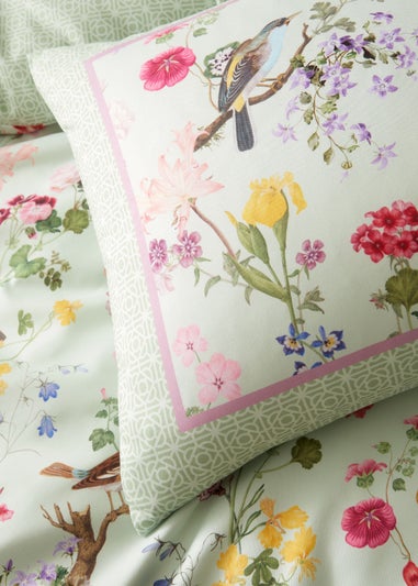 RHS x Catherine Lansfield Birds In Bloom So Soft Duvet Cover Set Green